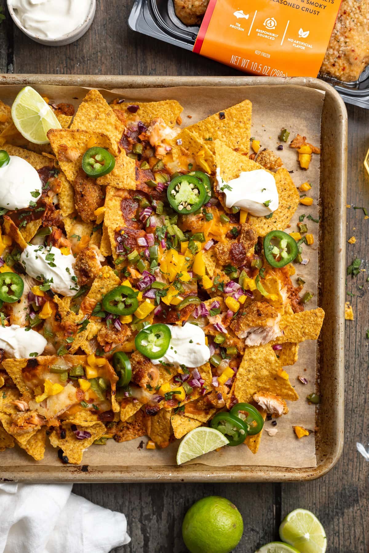 Honey Chipotle Salmon BBQ Nachos