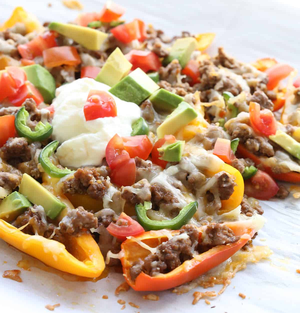 Mini Pepper Keto Nachos