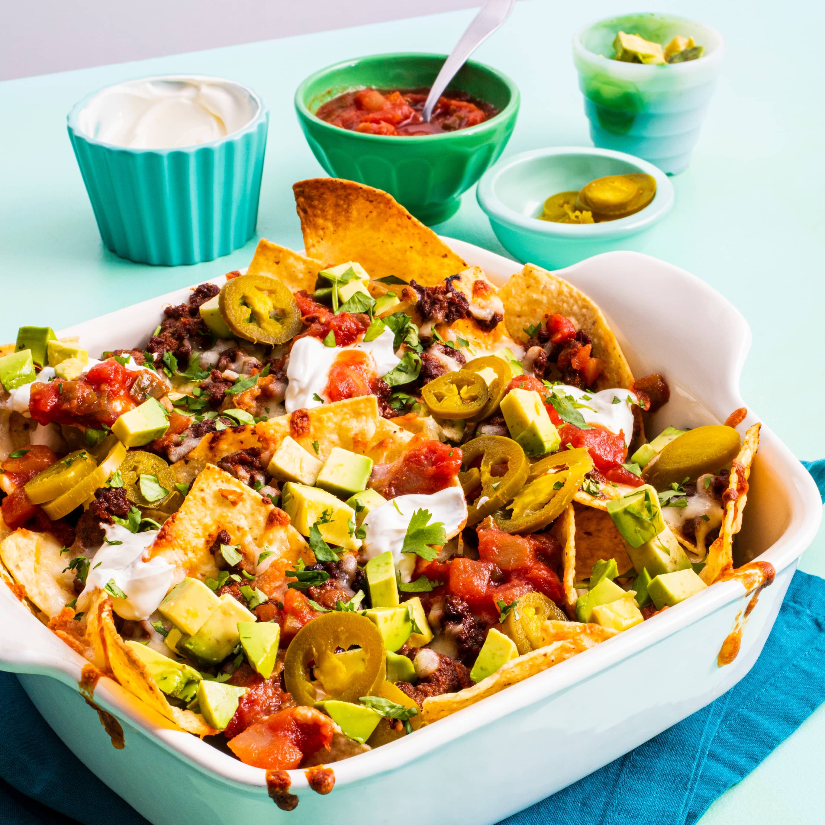 Loaded Beef and Bean Nachos