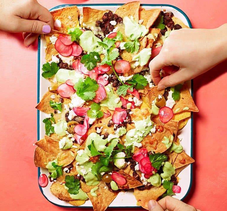 Green goddess nachos