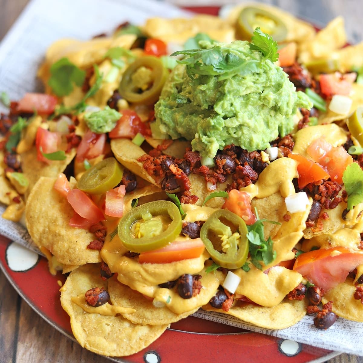 The BEST vegan nachos with cashew queso
