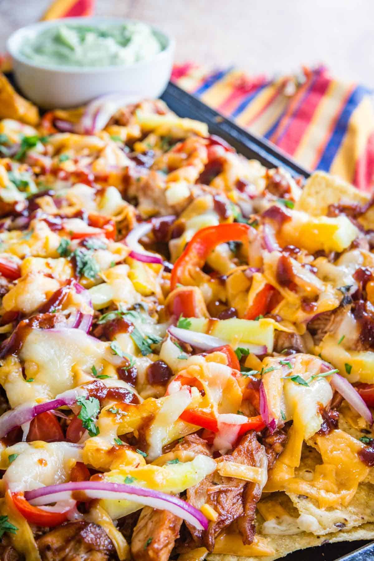 Sheet Pan BBQ Chicken Nachos