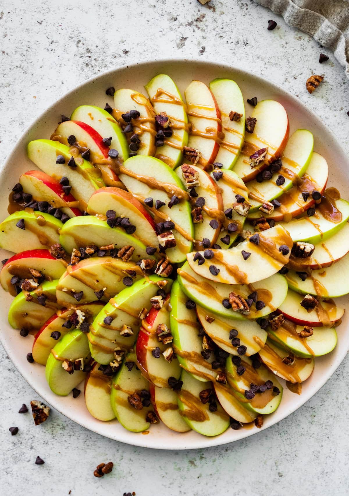Apple Nachos with Date Caramel Sauce