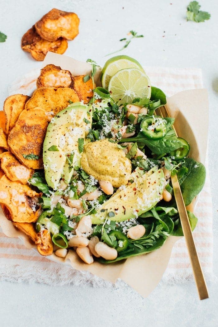 Loaded Sweet Potato Nacho Salad Bowls