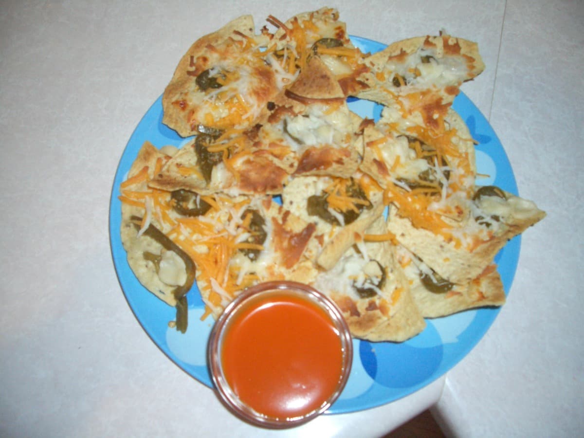 Hot and Cool Three-Cheese Nachos