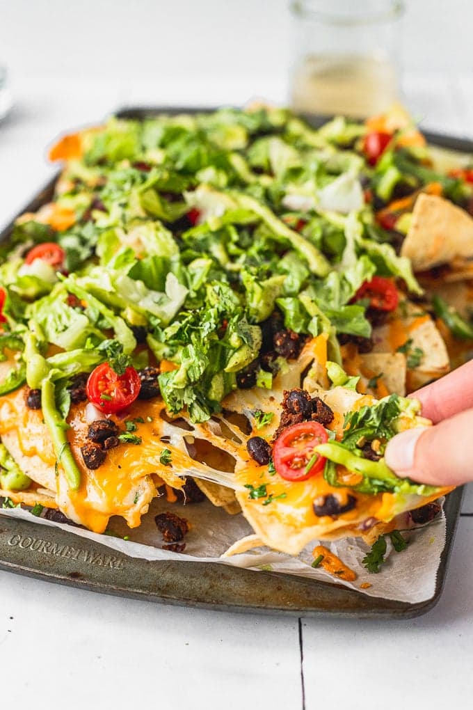Vegetarian Nachos with Spicy Black Beans