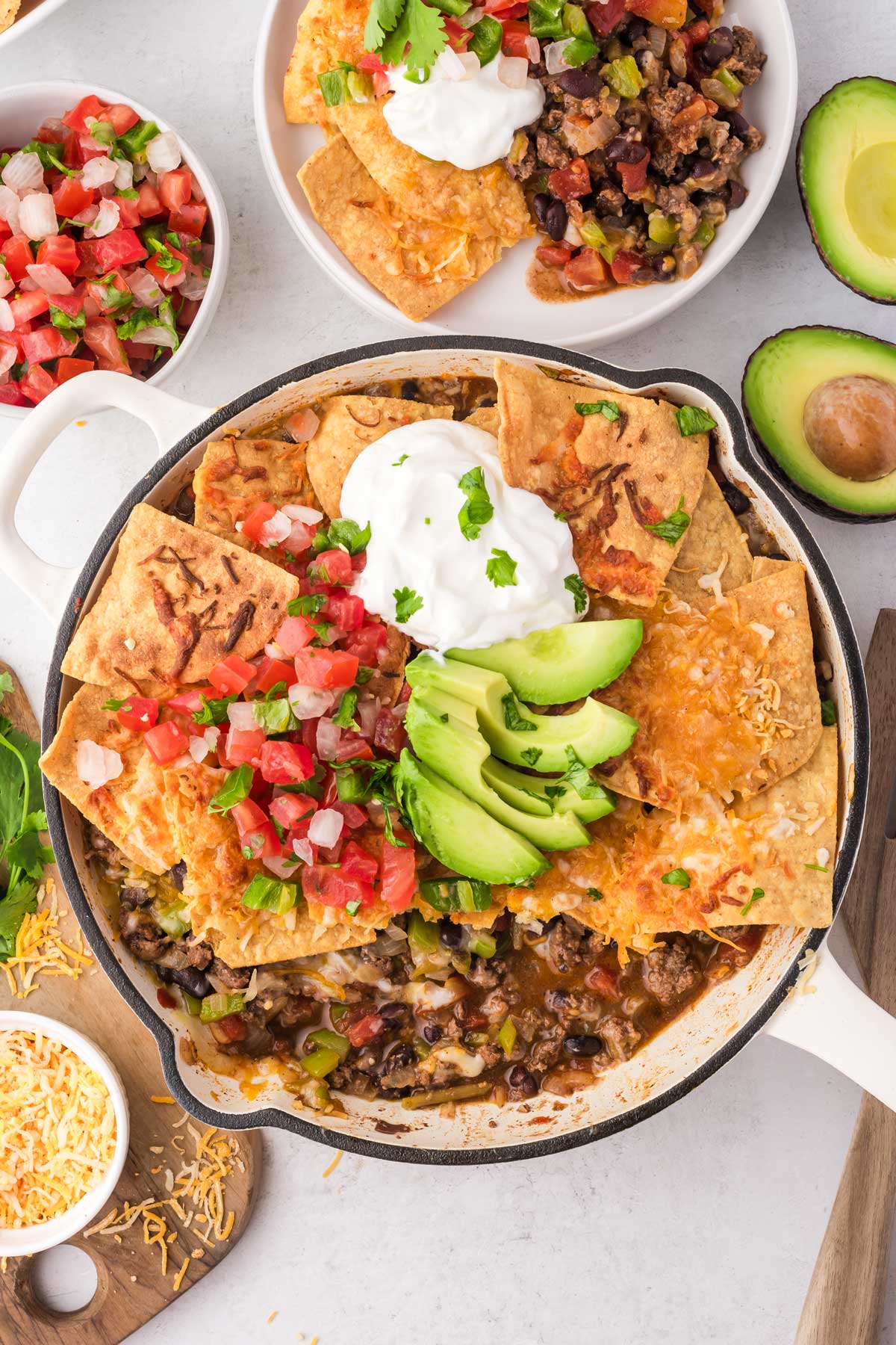 Upside-Down Skillet Taco Nachos