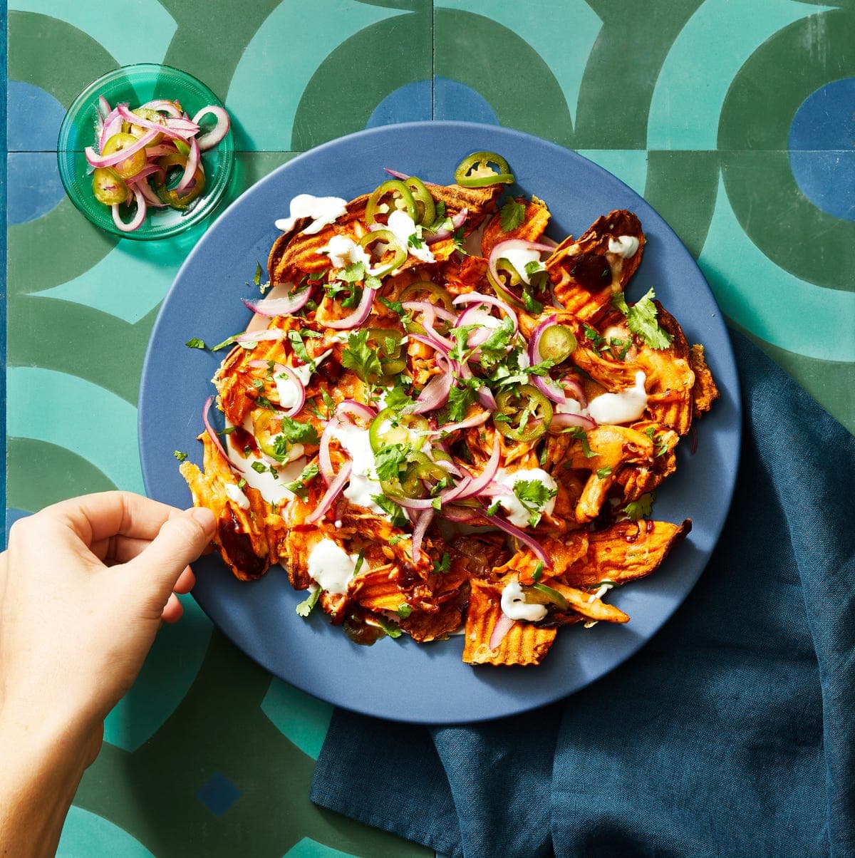 BBQ Chicken Sweet Potato Nachos