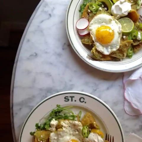 Green Chilaquiles with Fried Eggs Recipe