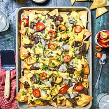 Sheet Pan Cheesesteak Nachos