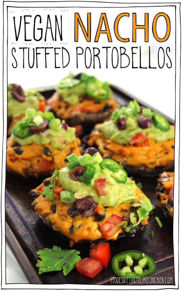 Vegan Nacho Stuffed Portobellos