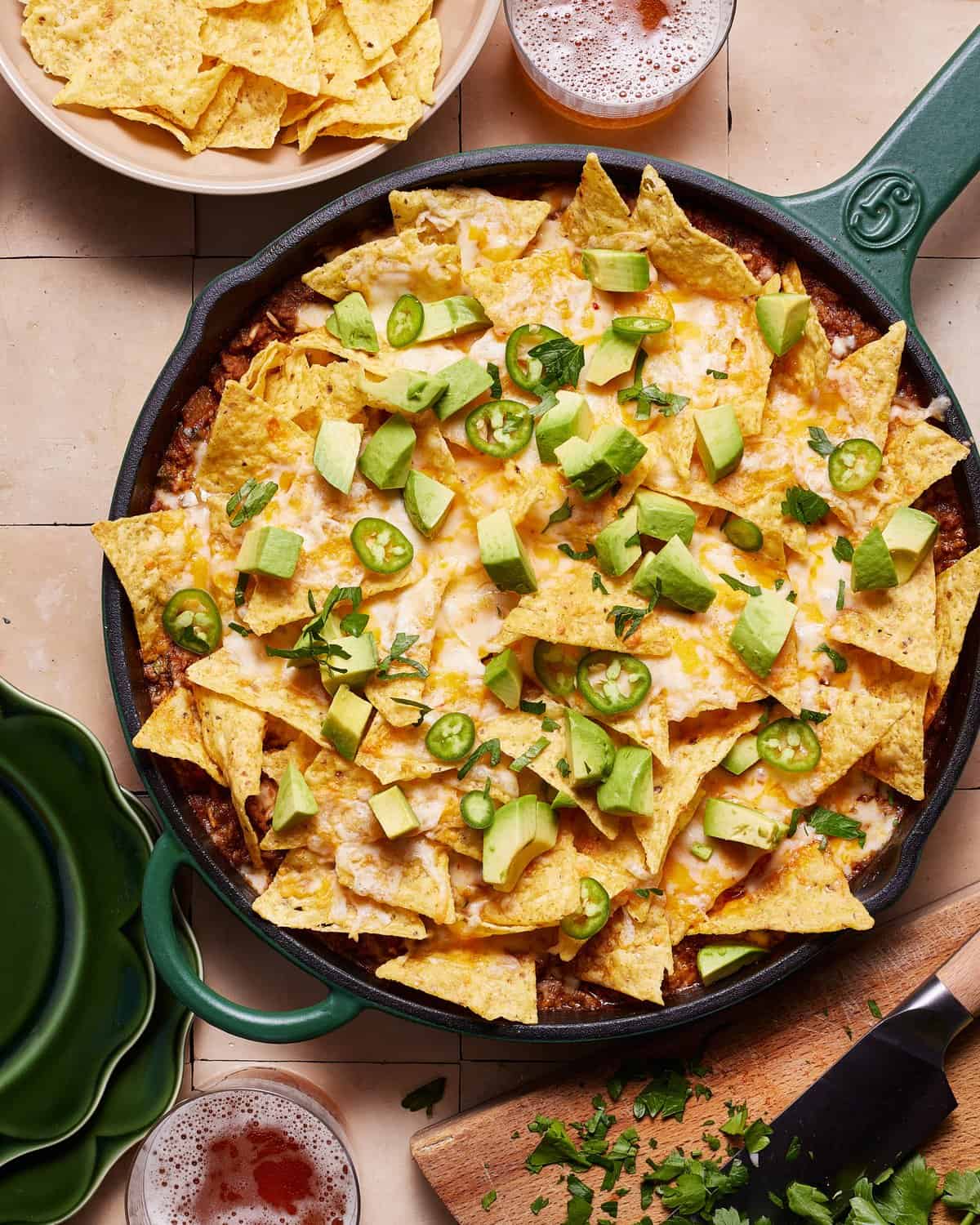 Beef Enchilada Nacho Skillet