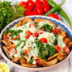 Baked Nachos with Salsa Verde