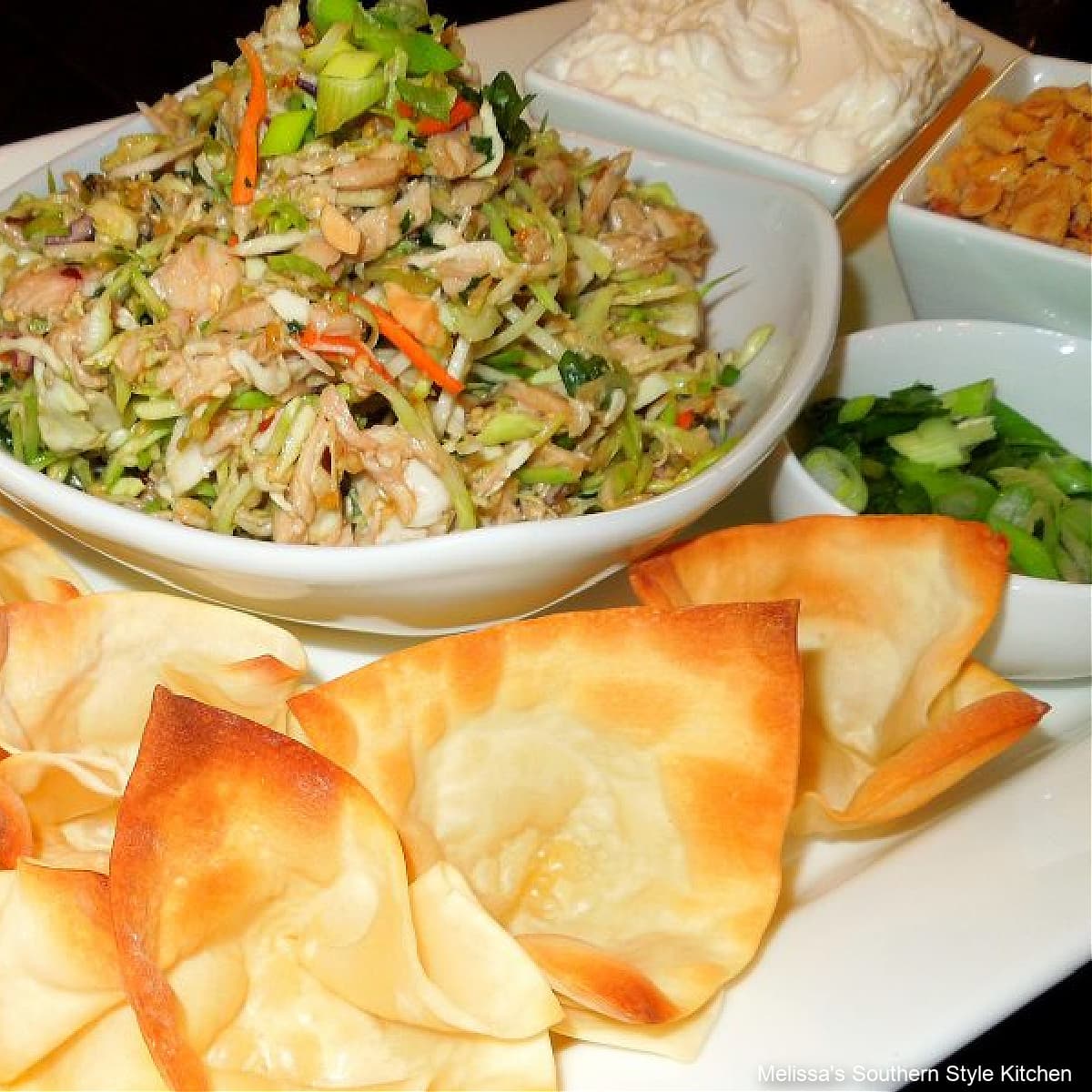 Asian Chicken Salad Wonton Nachos
