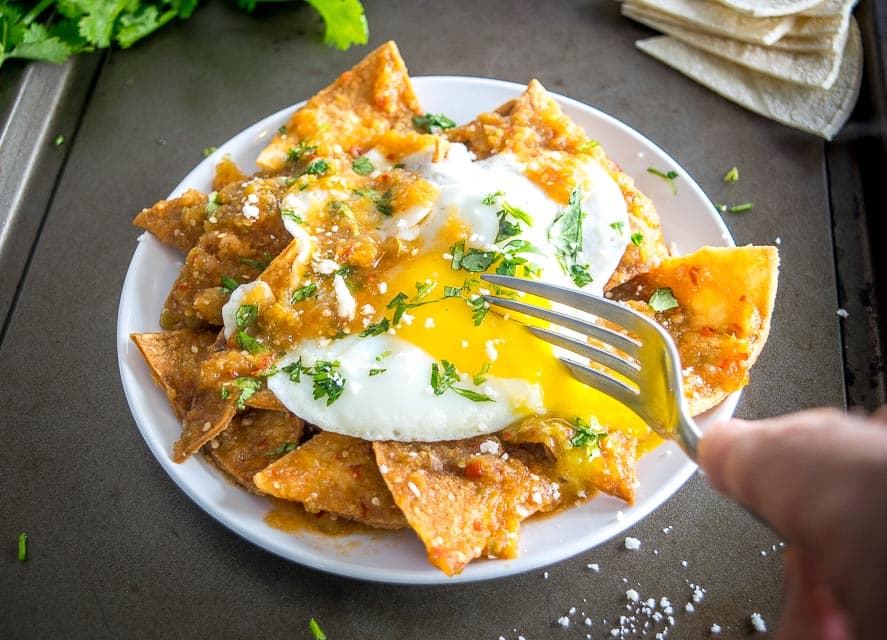 Chilaquiles with Tomatillo-Chipotle Salsa