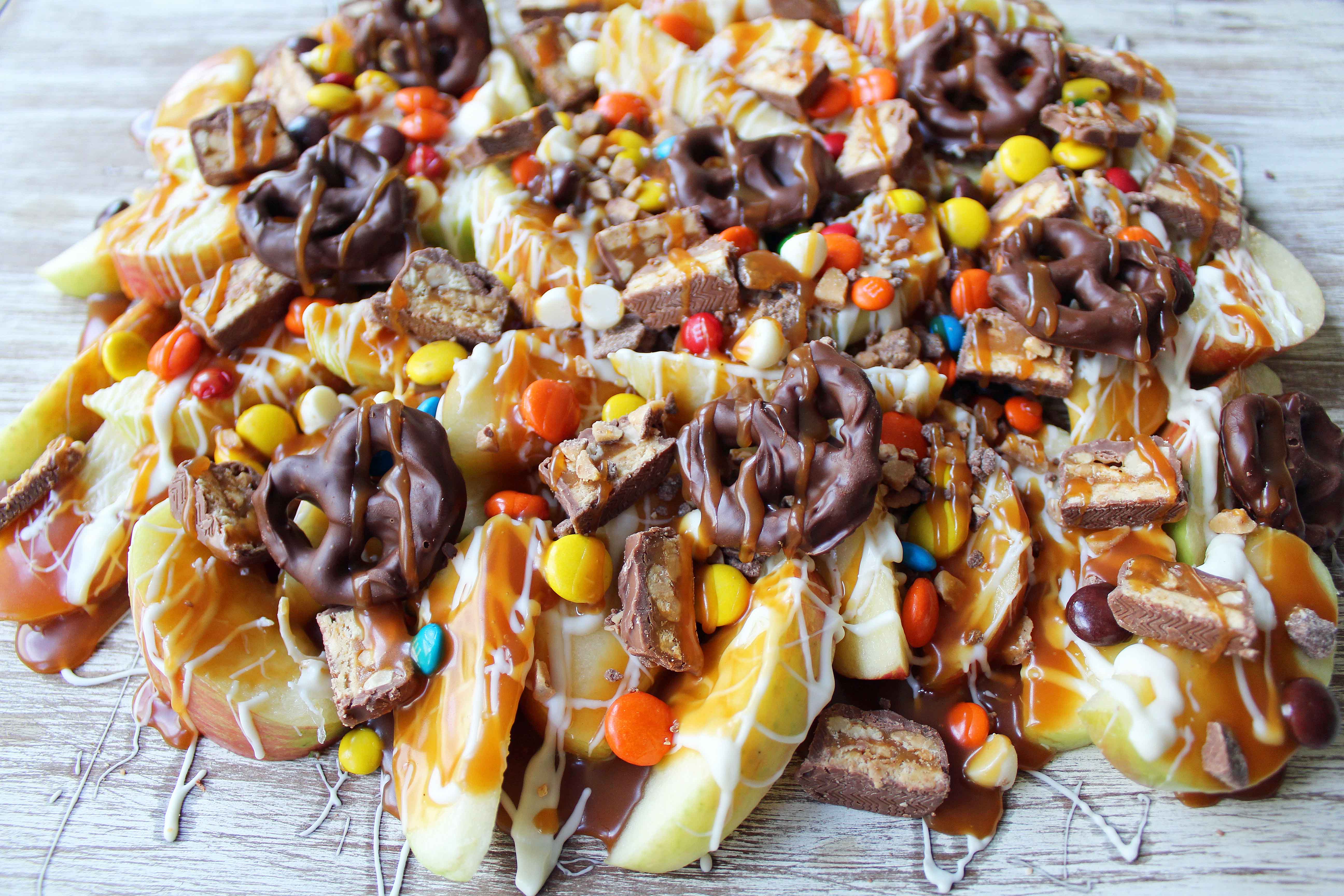 Candy Madness Caramel Apple Nachos
