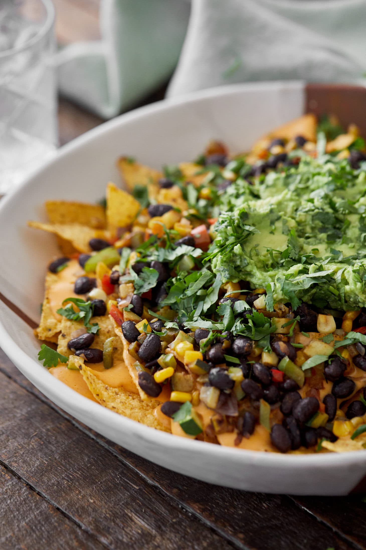 Summer Veg Nachos with Black Beans