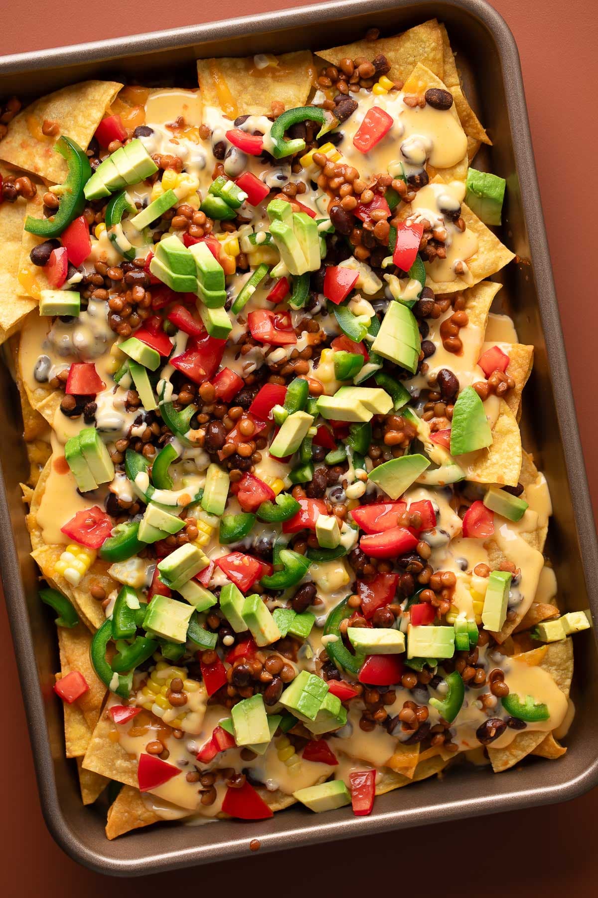 Black Bean Lentil Nachos