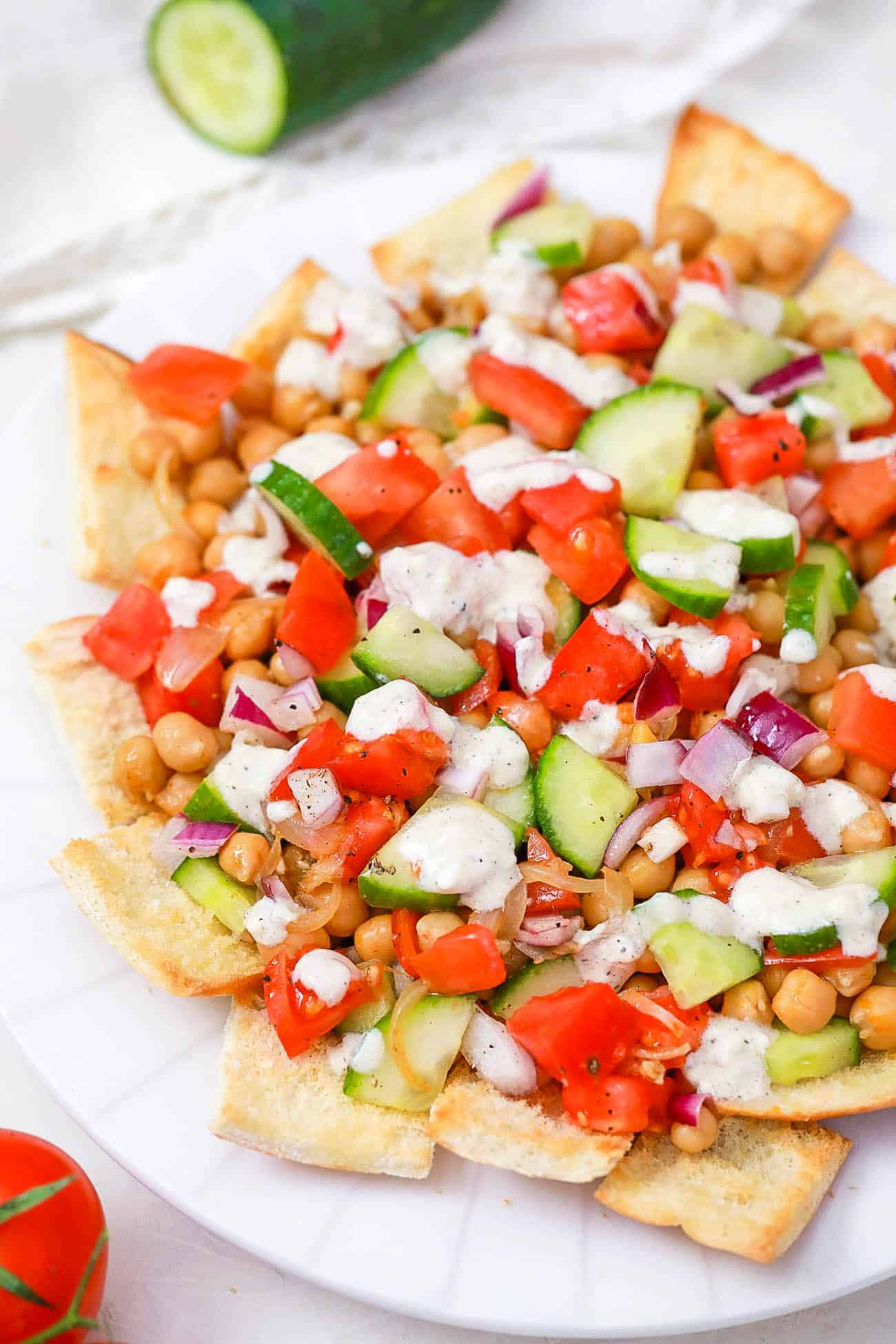 Healthy Vegetarian Greek Nachos