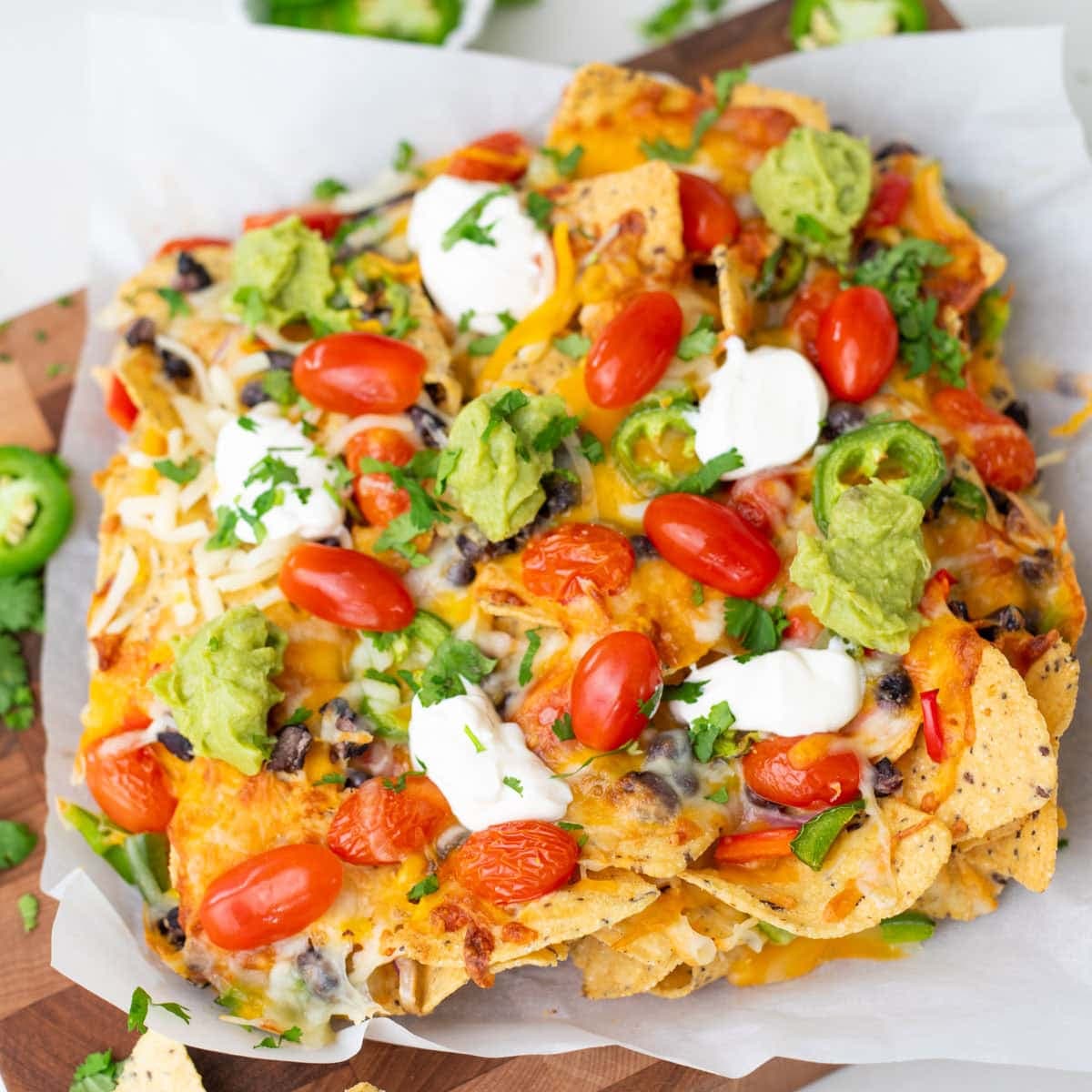 Air Fryer Nachos (Veggie Black Bean Nachos)