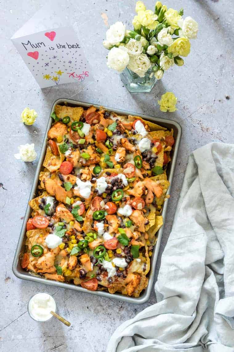 Salmon Black Bean Nachos