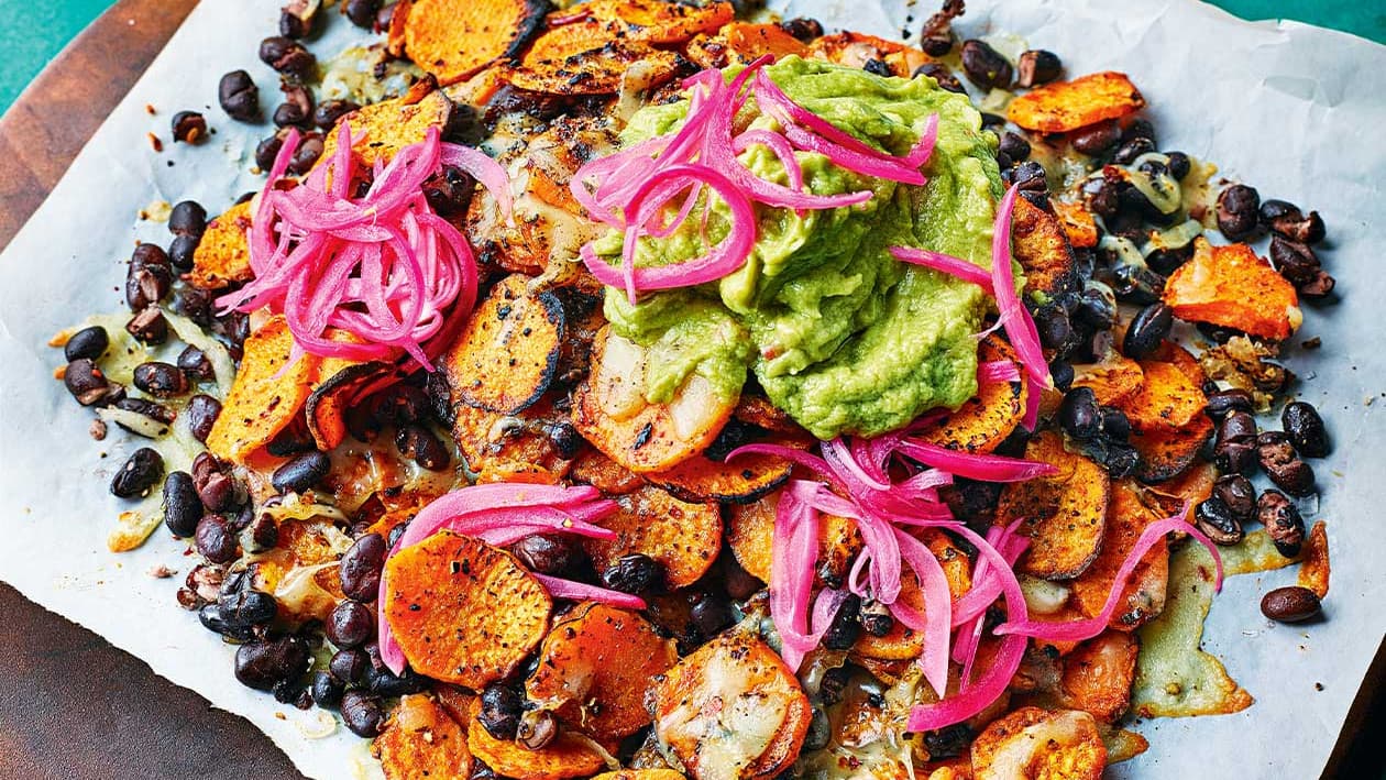 Air-fryer sweet potato nachos