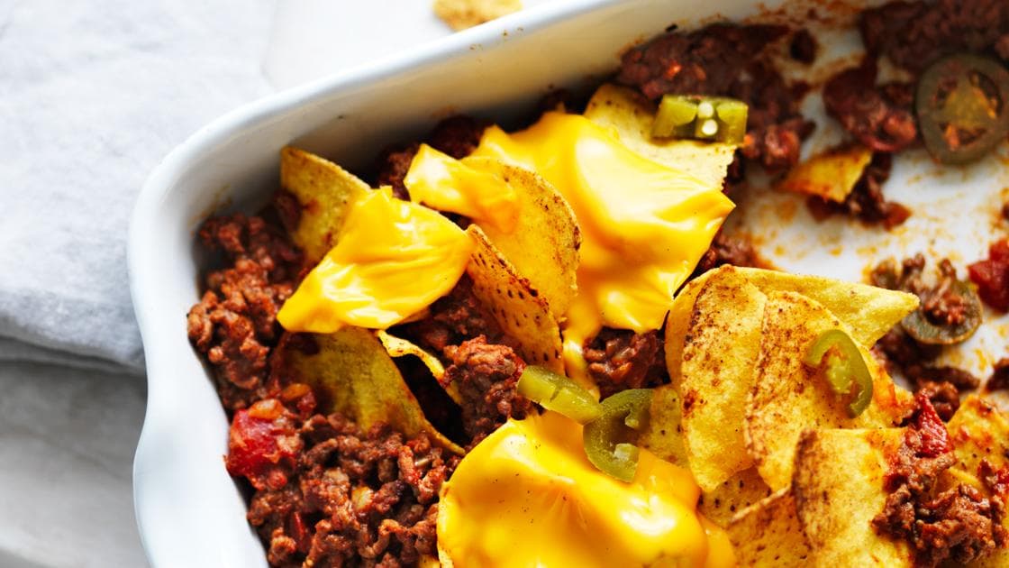 Cheeseburger nacho bake