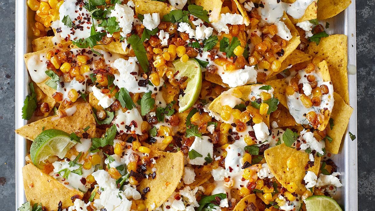 Mexican grilled corn nachos
