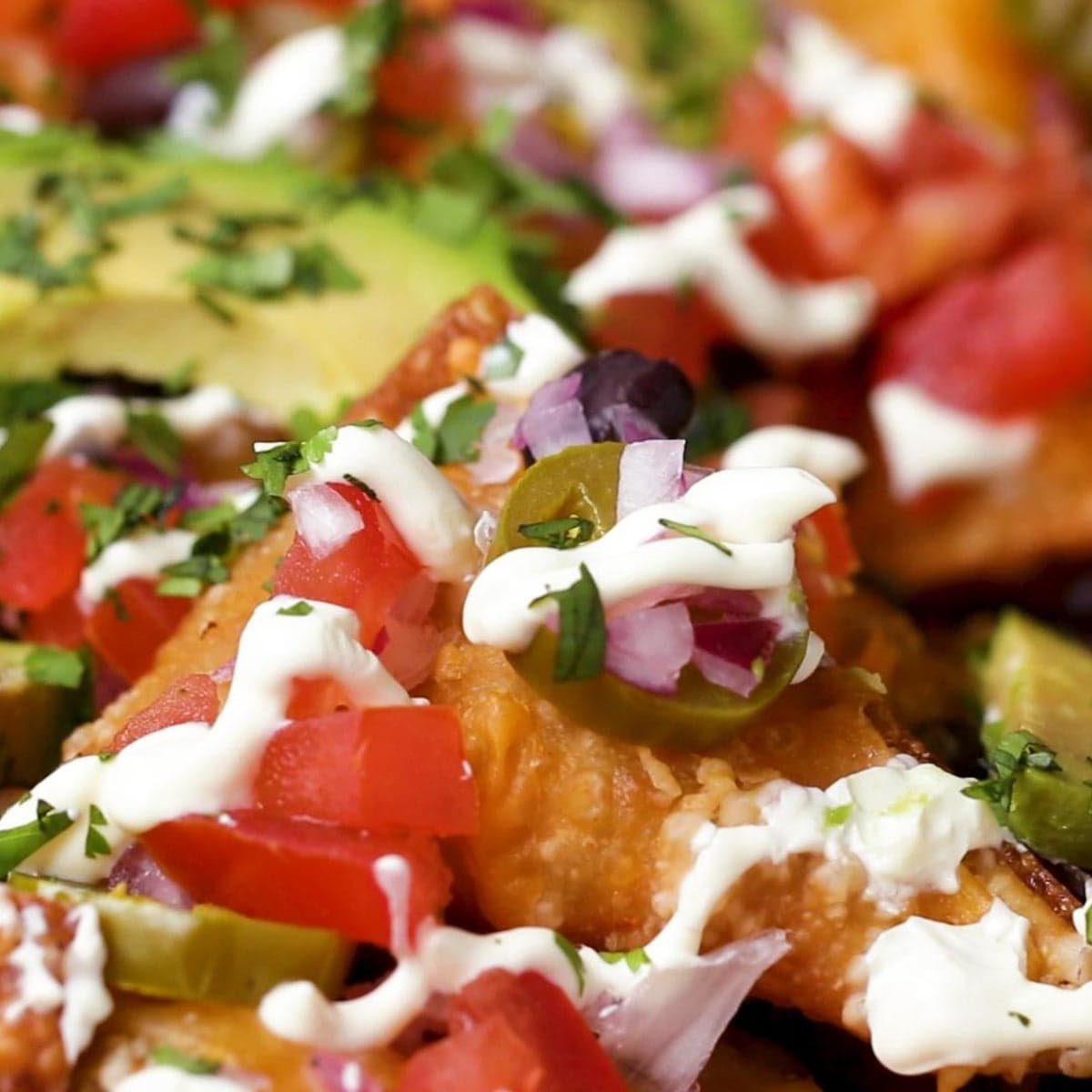 Cheesy Wonton Nachos Recipe by Tasty