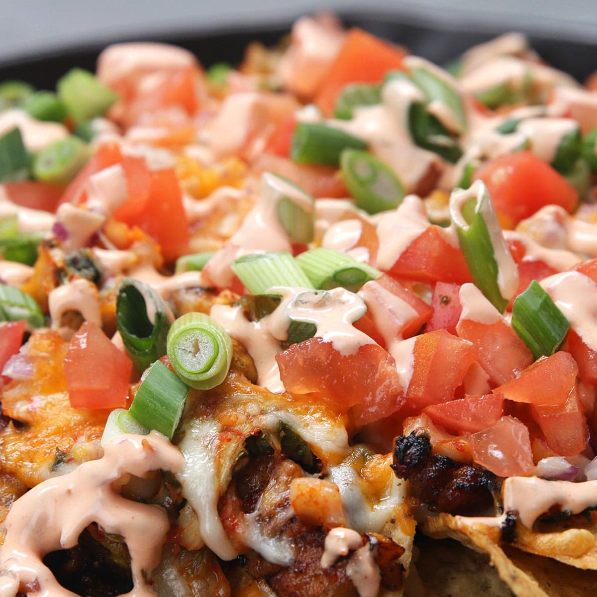 Korean-Style Pork Belly Nachos Recipe by Tasty