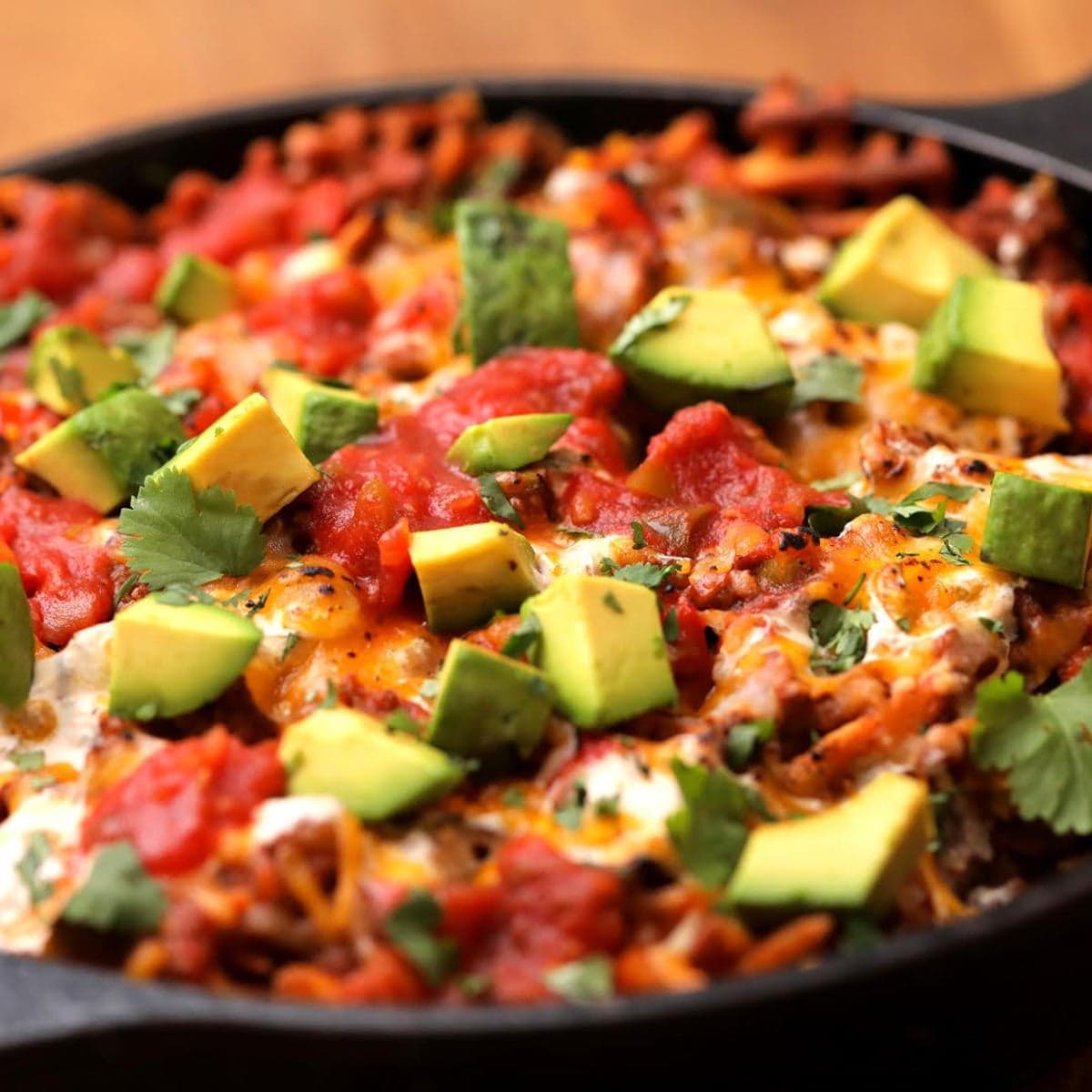 Loaded Waffle Fry Nachos Recipe by Tasty