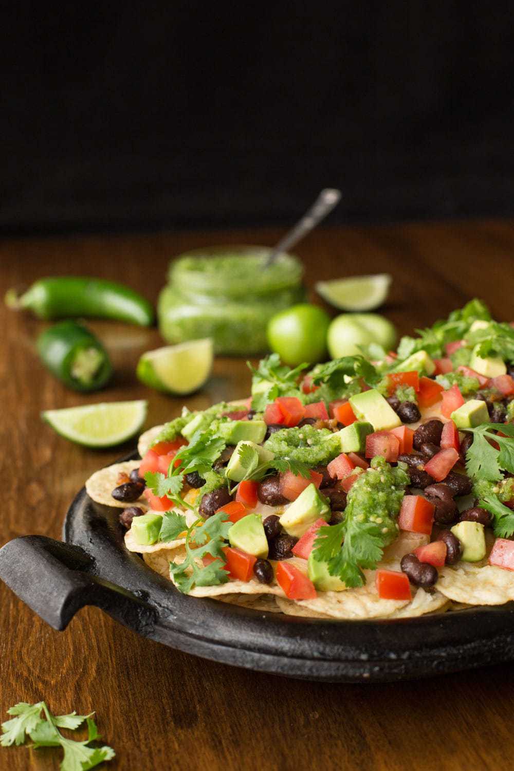 Black Bean Nachos with Salsa Verde