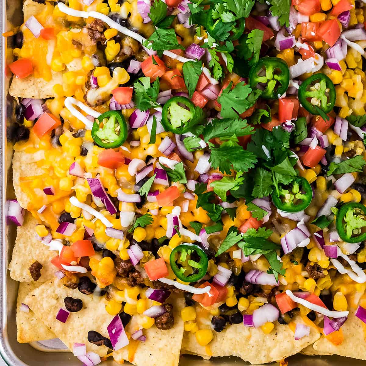 Loaded Sheet Pan Beef Nachos