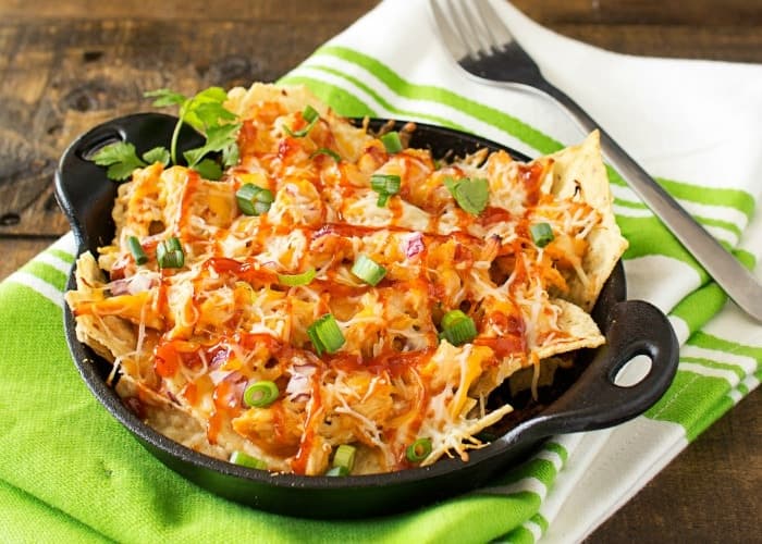 Oven Baked BBQ Chicken Pizza Nachos