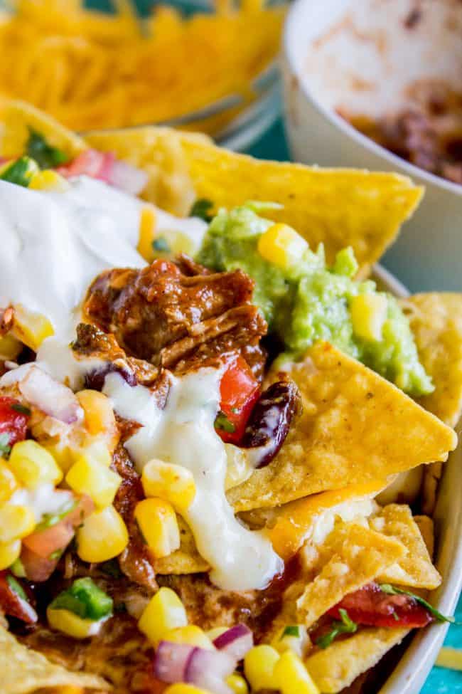 Ultimate Chili Nachos with Queso and Guacamole