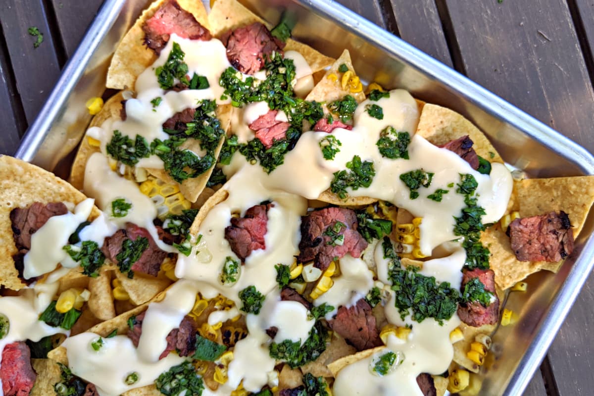 Grilled Chimichurri Steak Nachos