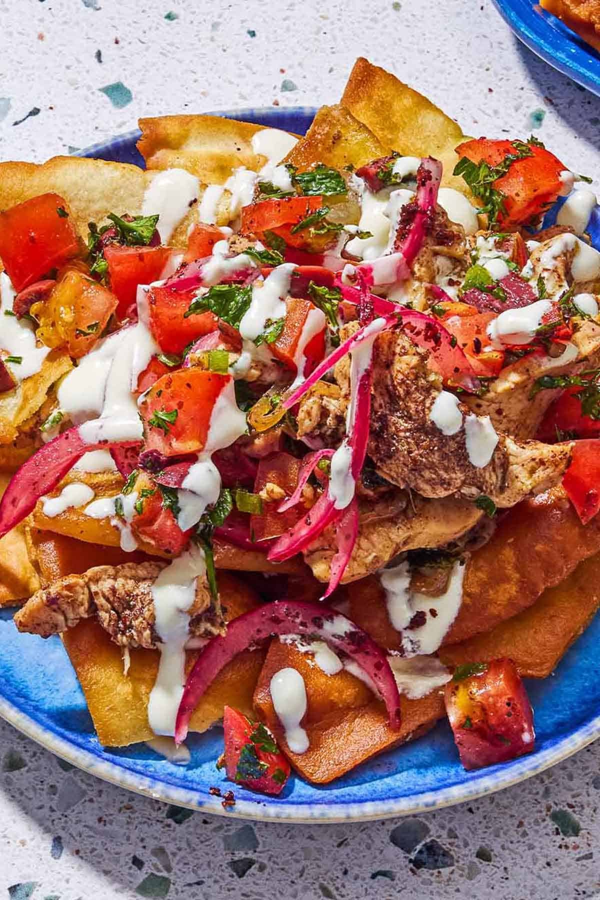 Mediterranean Chicken Nachos