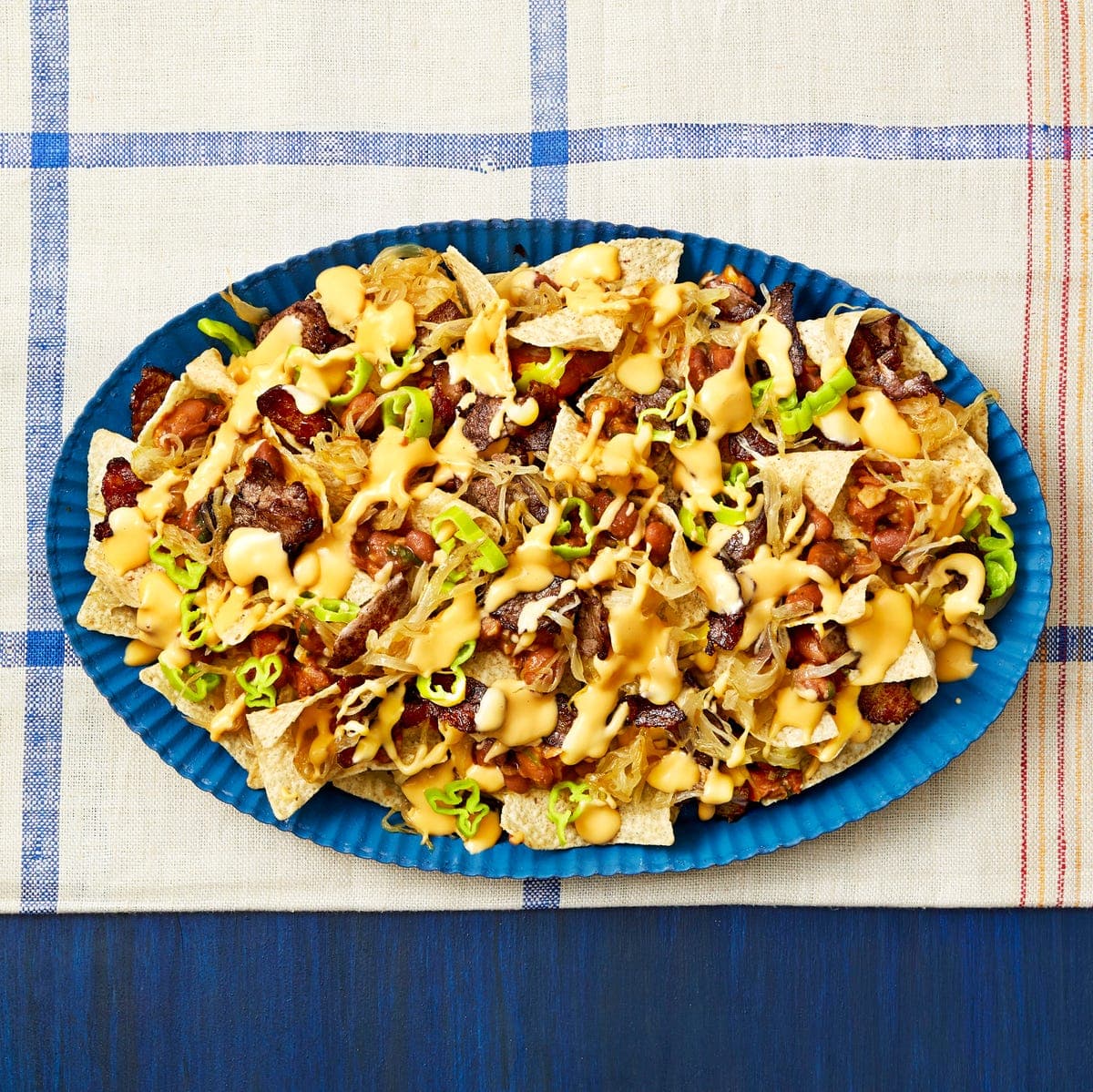 Cheesesteak Nachos with Chipotle Beans