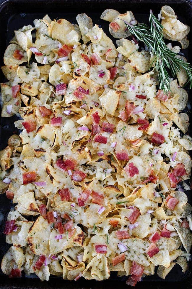 Kettle Chip Nachos with Bacon and Rosemary