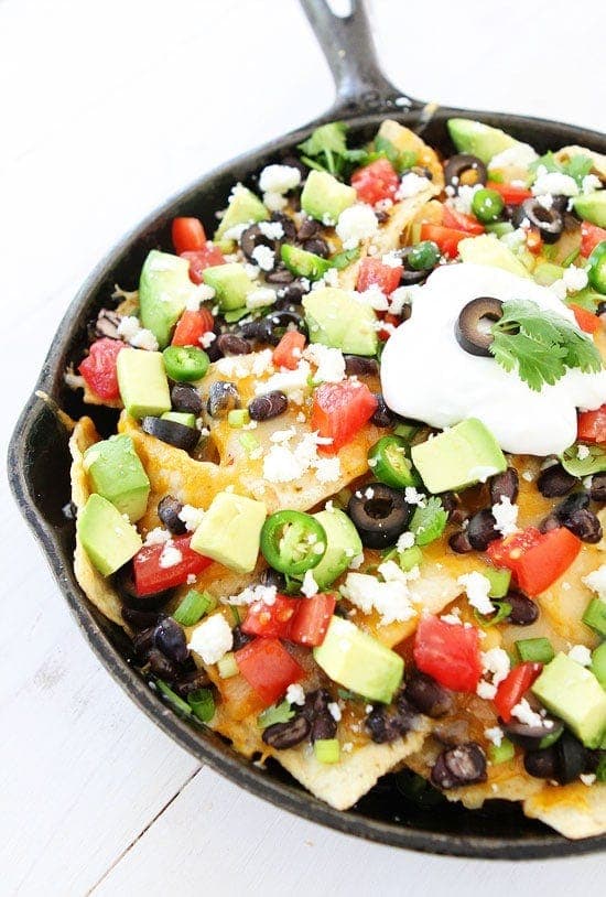 Three Cheese Skillet Nachos