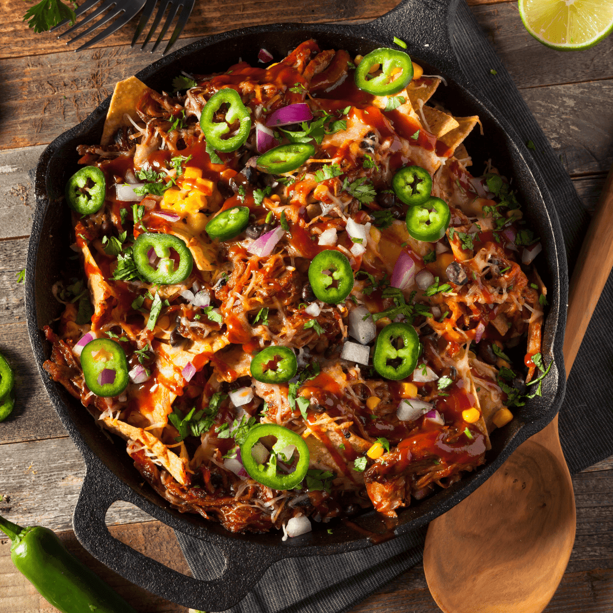 Chicken Nachos | Air Fryer BBQ Chicken Nachos