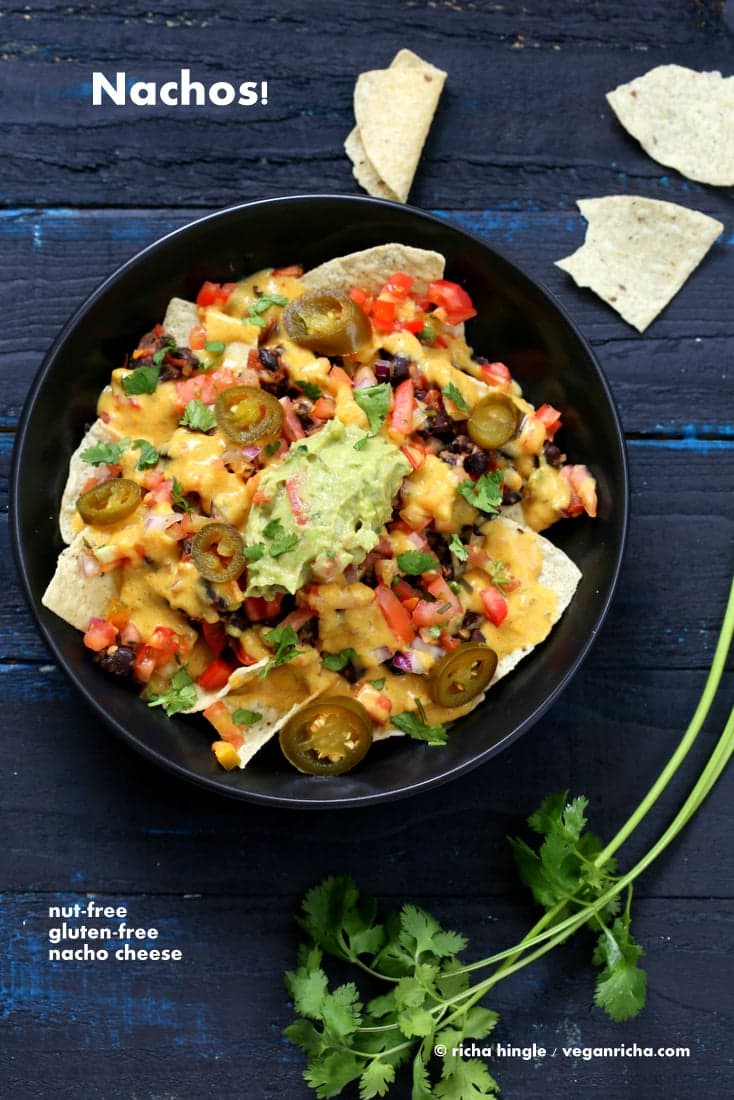 Vegan Nachos with Nut-free Nacho Cheese