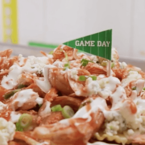 Loaded Buffalo Chicken Nachos