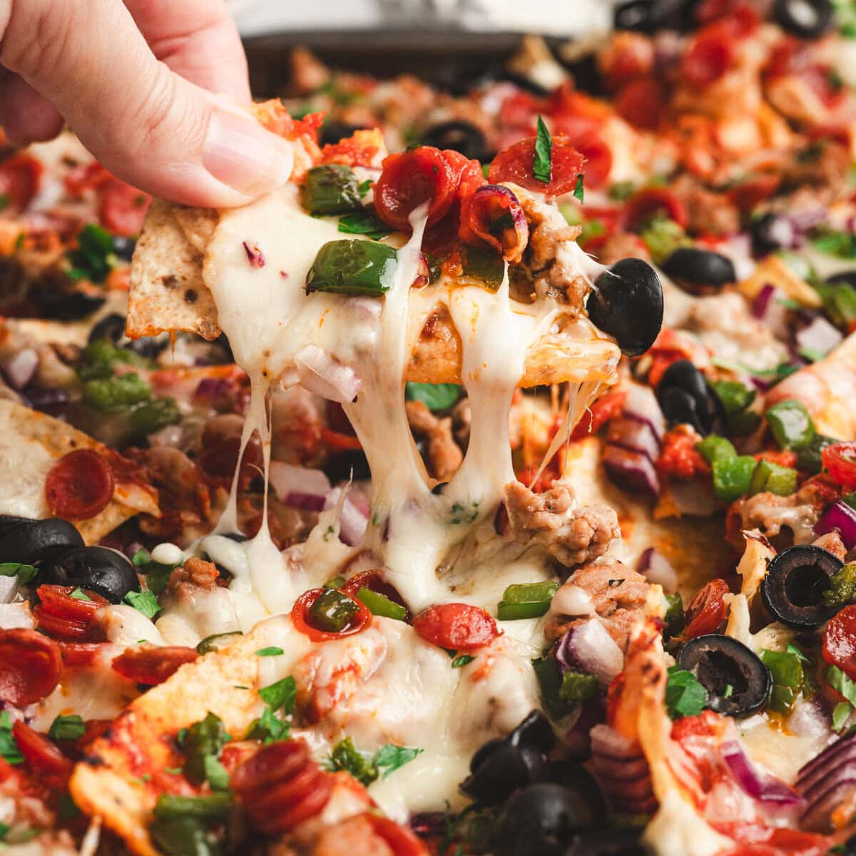Loaded Pizza Nachos